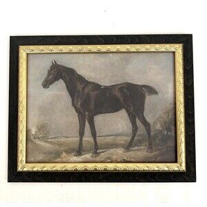 NWOT Threshold x Studio McGee 8x10 Stallion on Canvas Wall Art Gold/Brown Frame